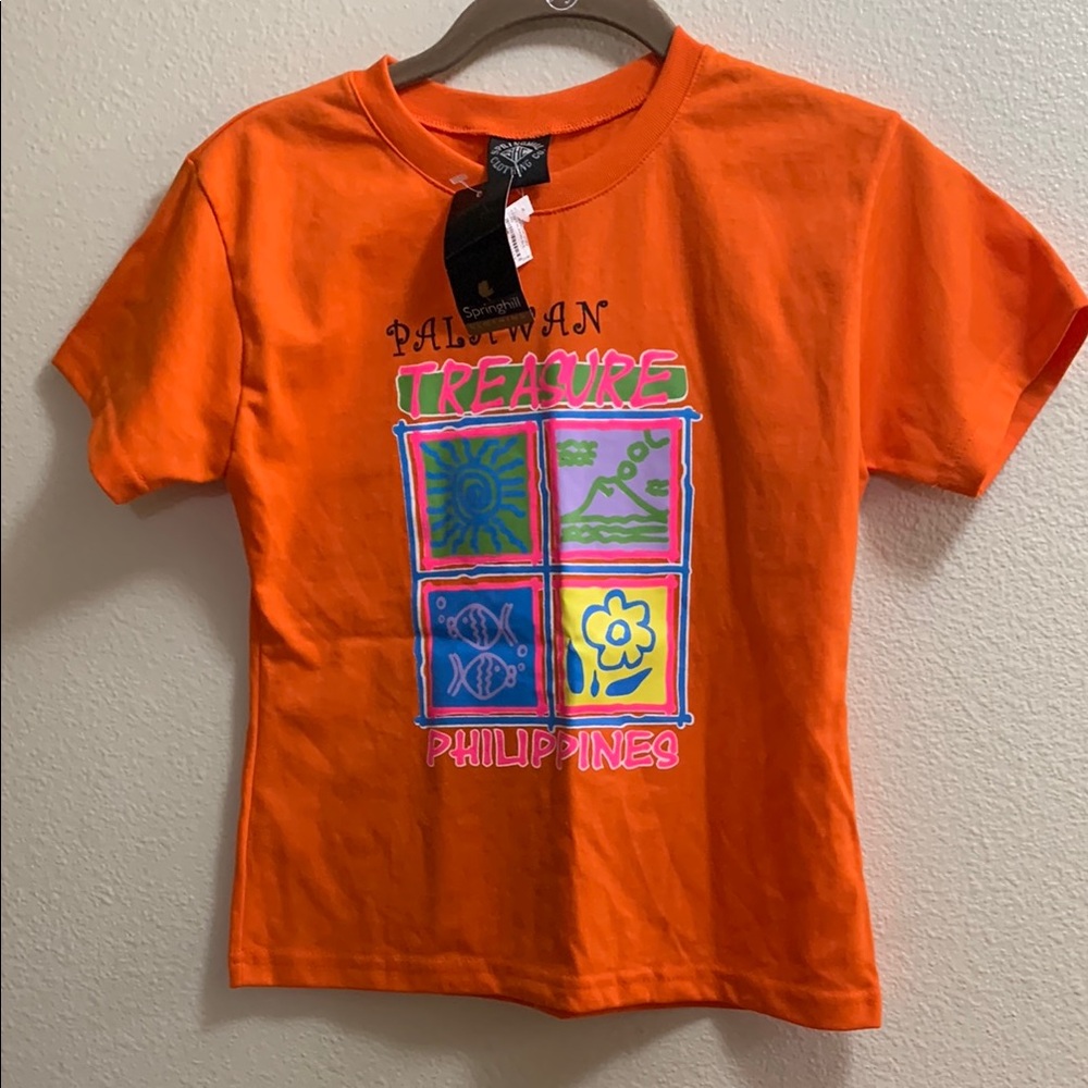 SpringHill Clothing Co Palawan Treasure Philippines Orange Shirt 4T Fish New